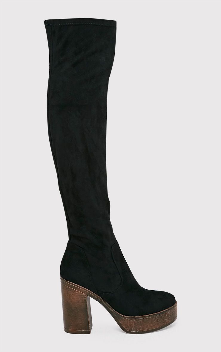 suede platform over the knee boots