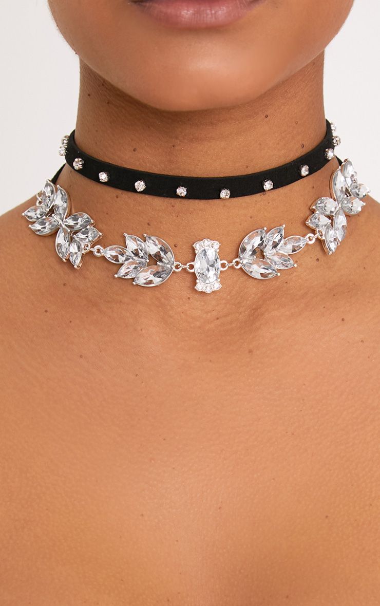 Chokers Black & Gold Choker Necklaces PrettyLittleThing