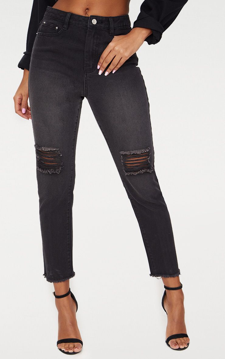 Black Zip Back Jeans PrettyLittleThing