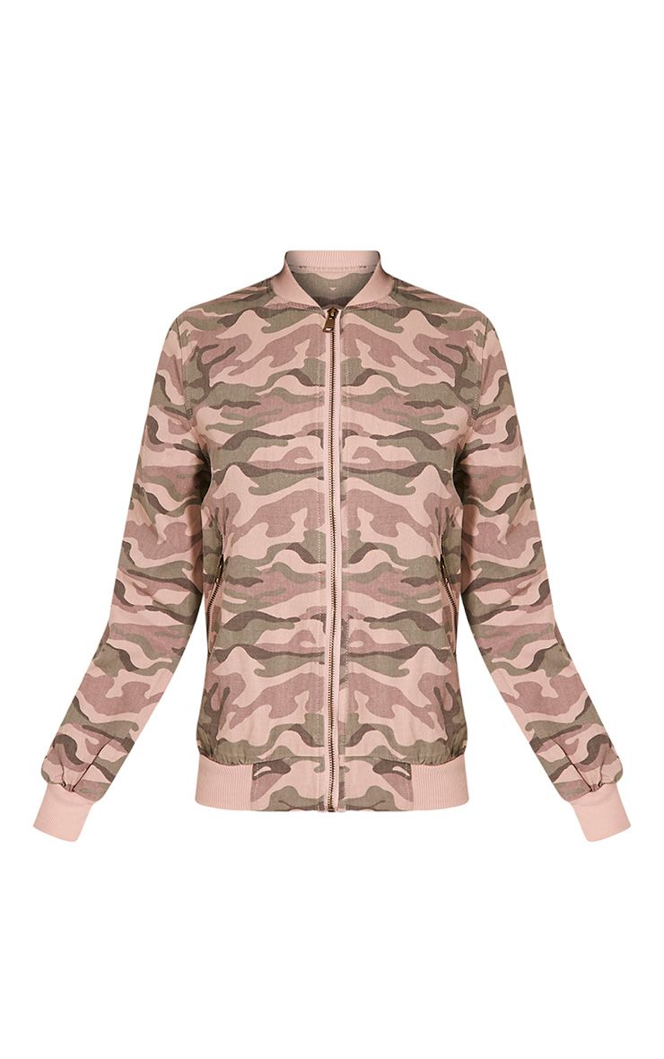 Ovia Pink Camouflage Bomber Jacket Coats & Jackets