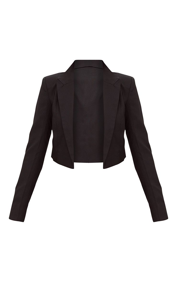 Black Cropped Suit Jacket PrettyLittleThing