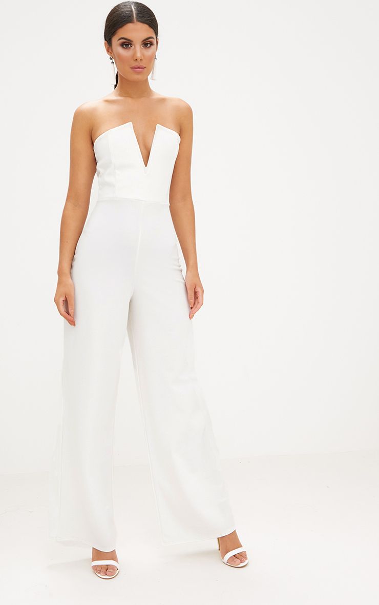 white crepe jumpsuit