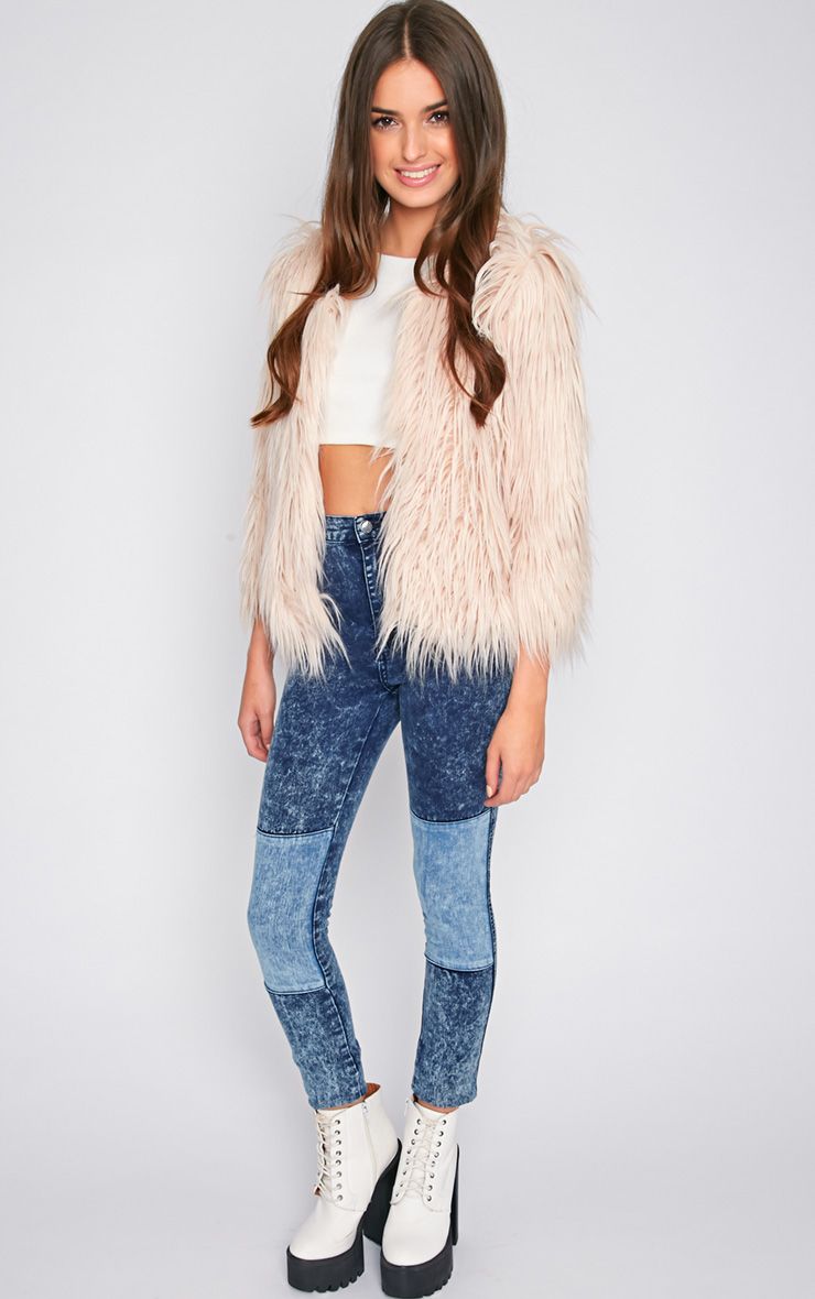 Lily Nude Faux Fur Jacket nude fur jacket coats