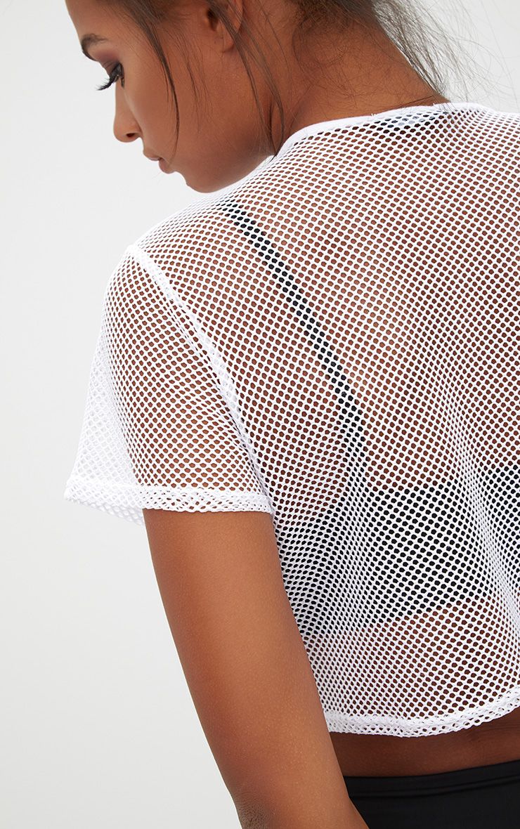 White & Jersey Crop Top. Activewear PrettyLittleThing USA