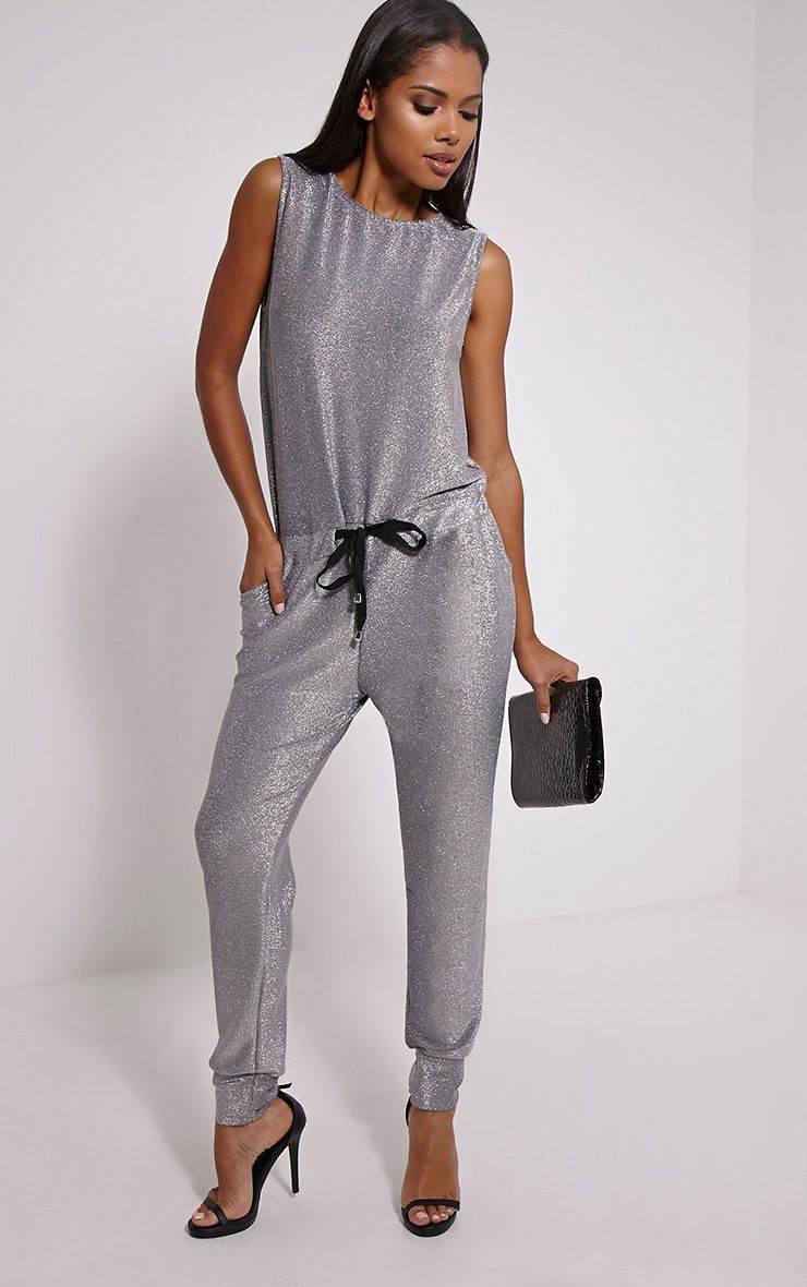 Silver Glitter Jumpsuit Jumpsuits & Playsuits