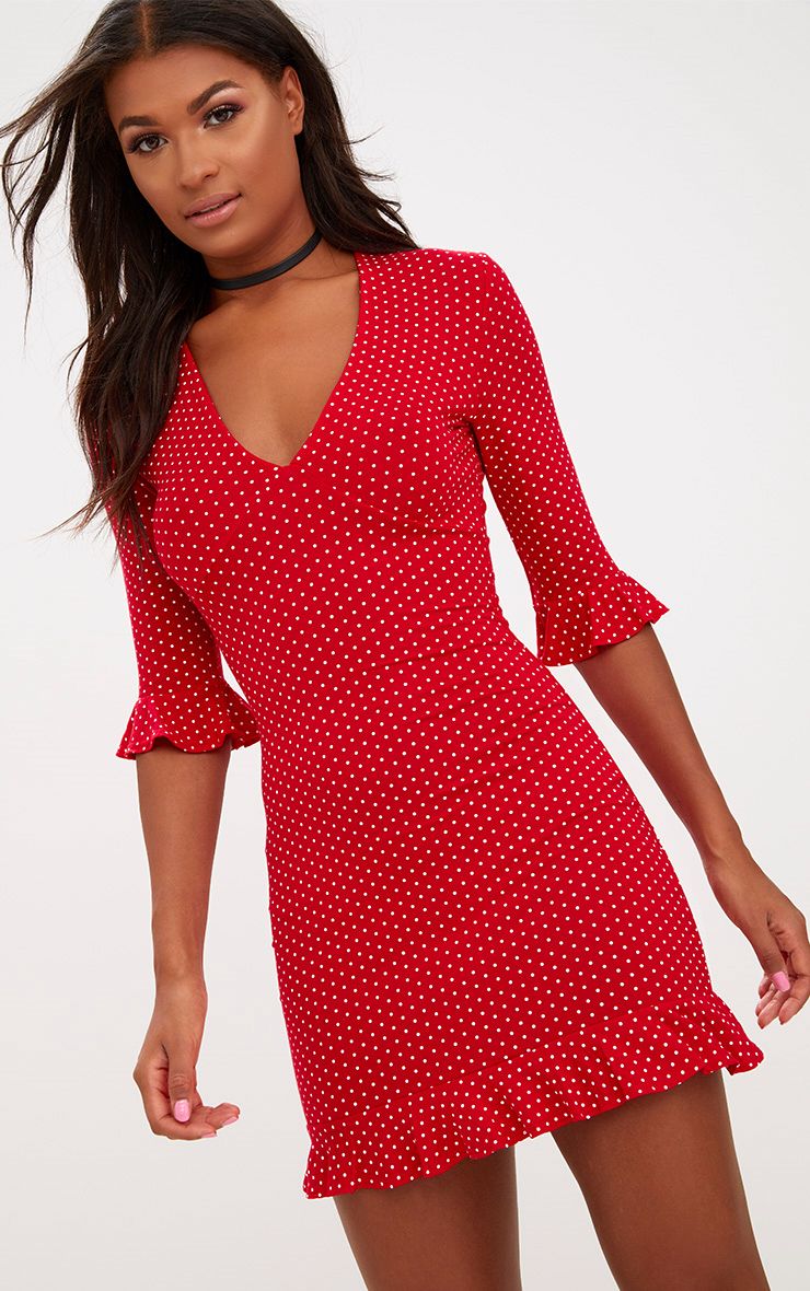 red spotty dress