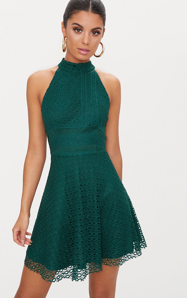High Neck Skater Dress