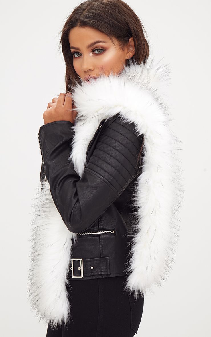 White Faux Fur Scarf Accessories PrettyLittleThing USA