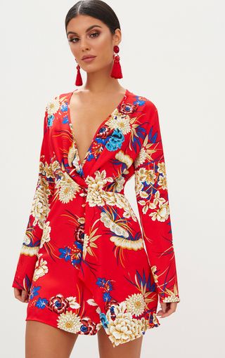 pretty little thing sage green tonal panties with red