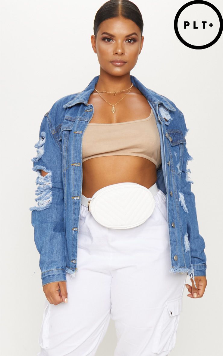 pretty little thing oversized denim jacket