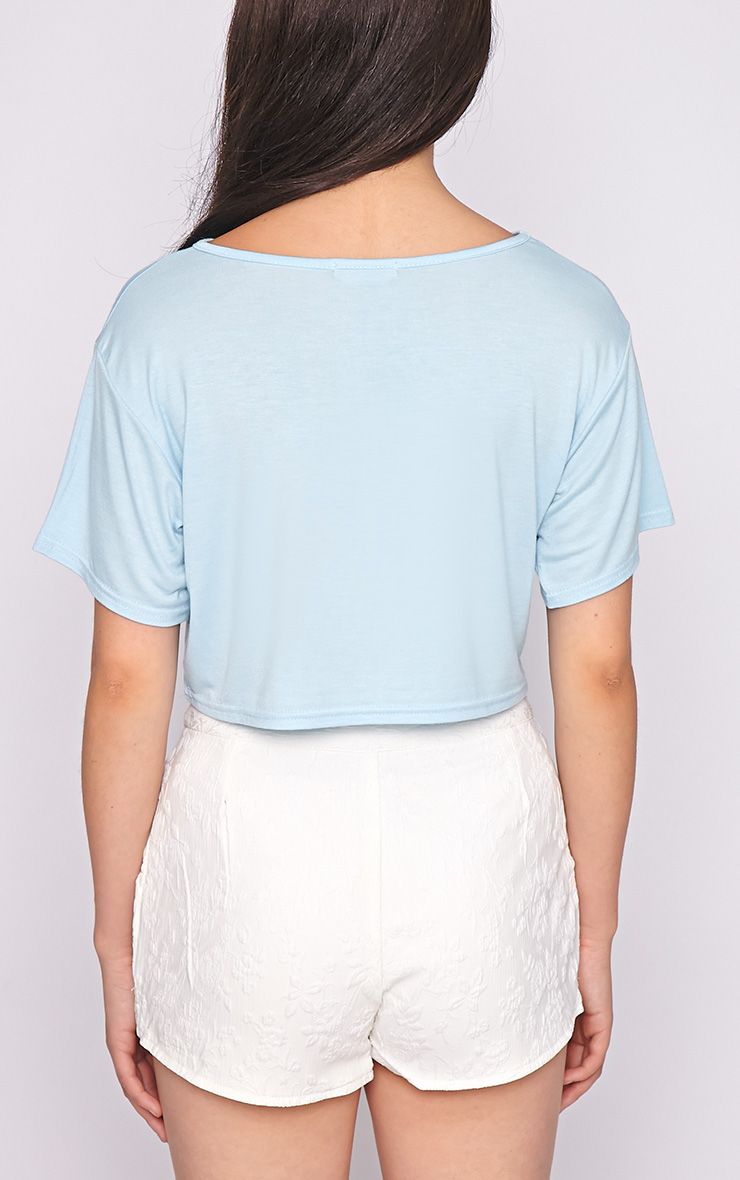 Lucille Blue Boyfriend Crop Top Crop Tops PrettyLittleThing