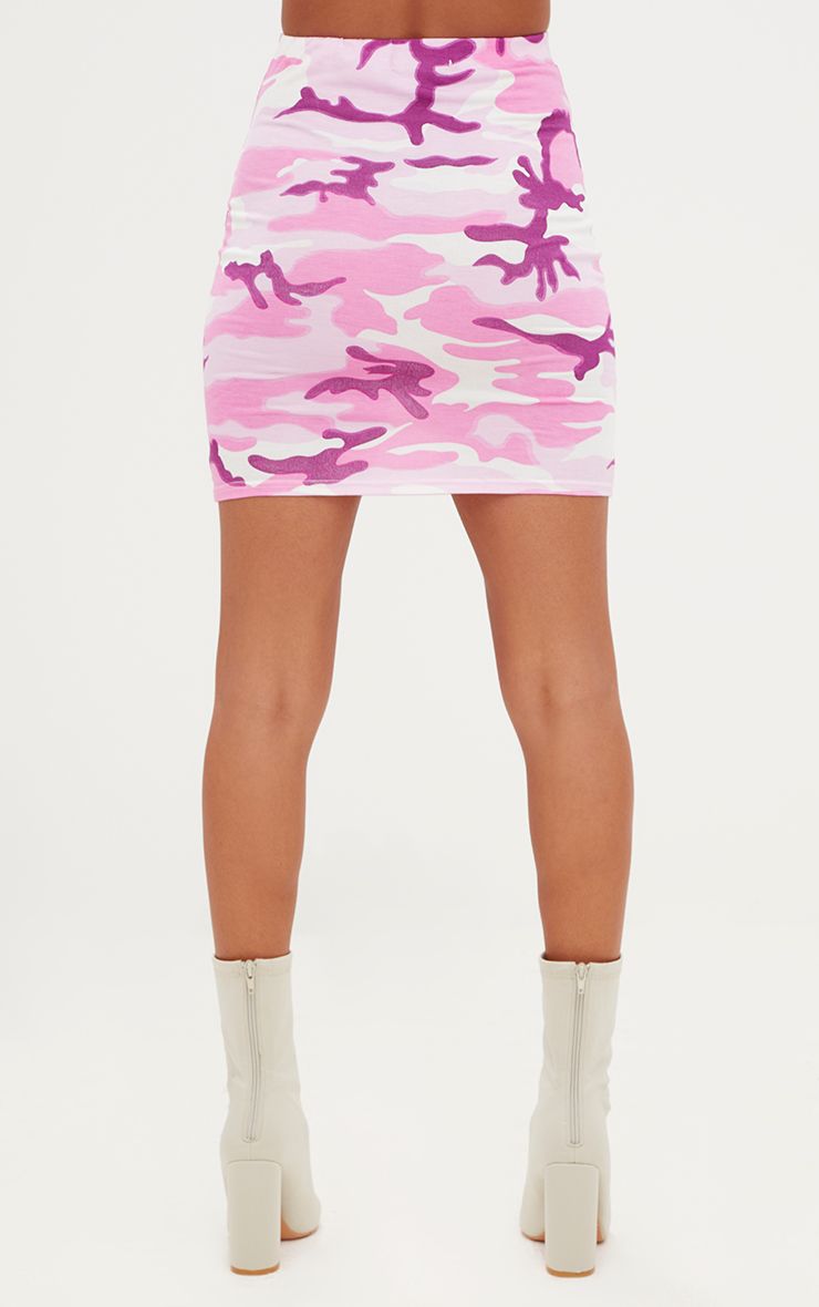 Petite Pink Camo Lace Up Skirt Petite PrettyLittleThing