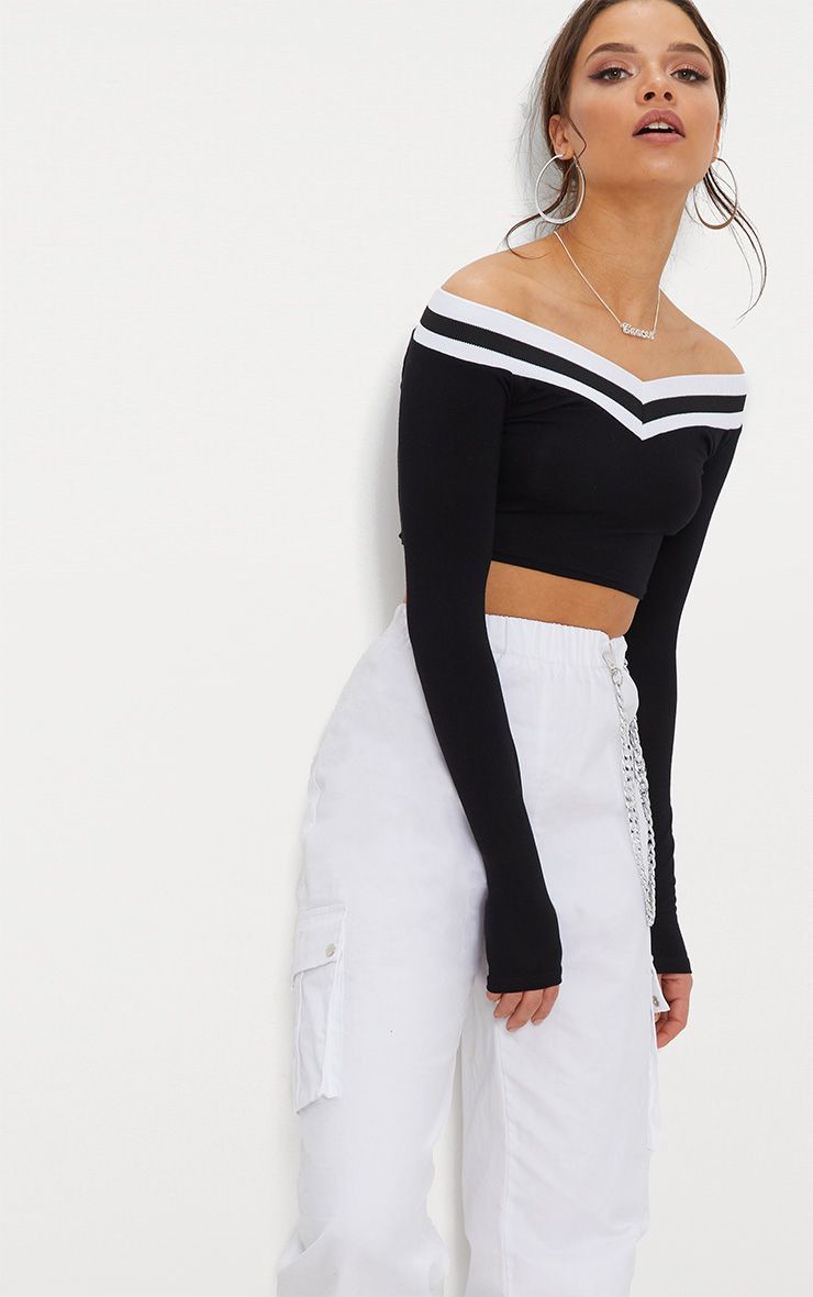 pretty little thing black mesh flock long sleeve body kids