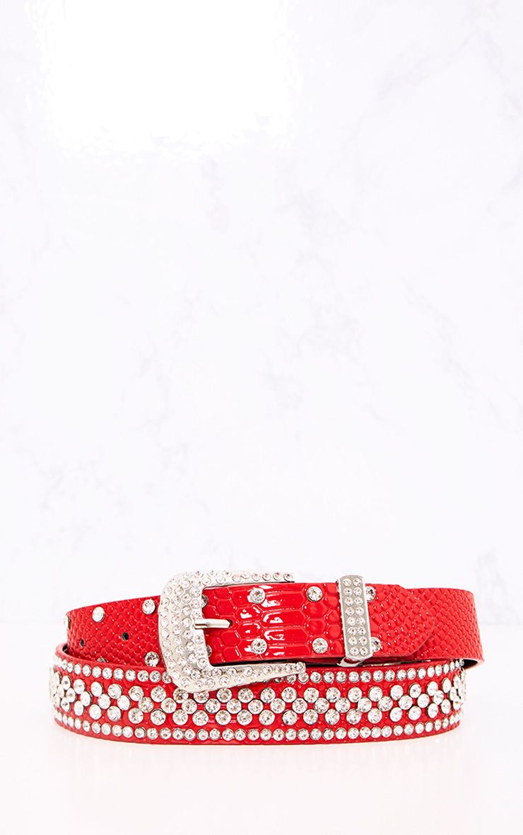 Red Studded Belt. Accessories PrettyLittleThing
