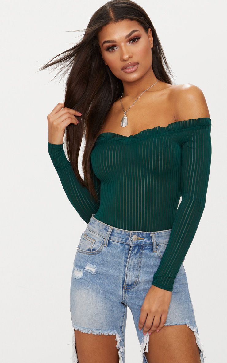 Black bardot dobby mesh body review