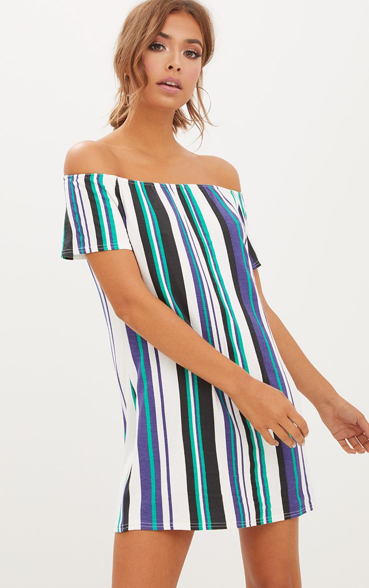 Bardot Dresses Off The Shoulder Dress PrettyLittleThing