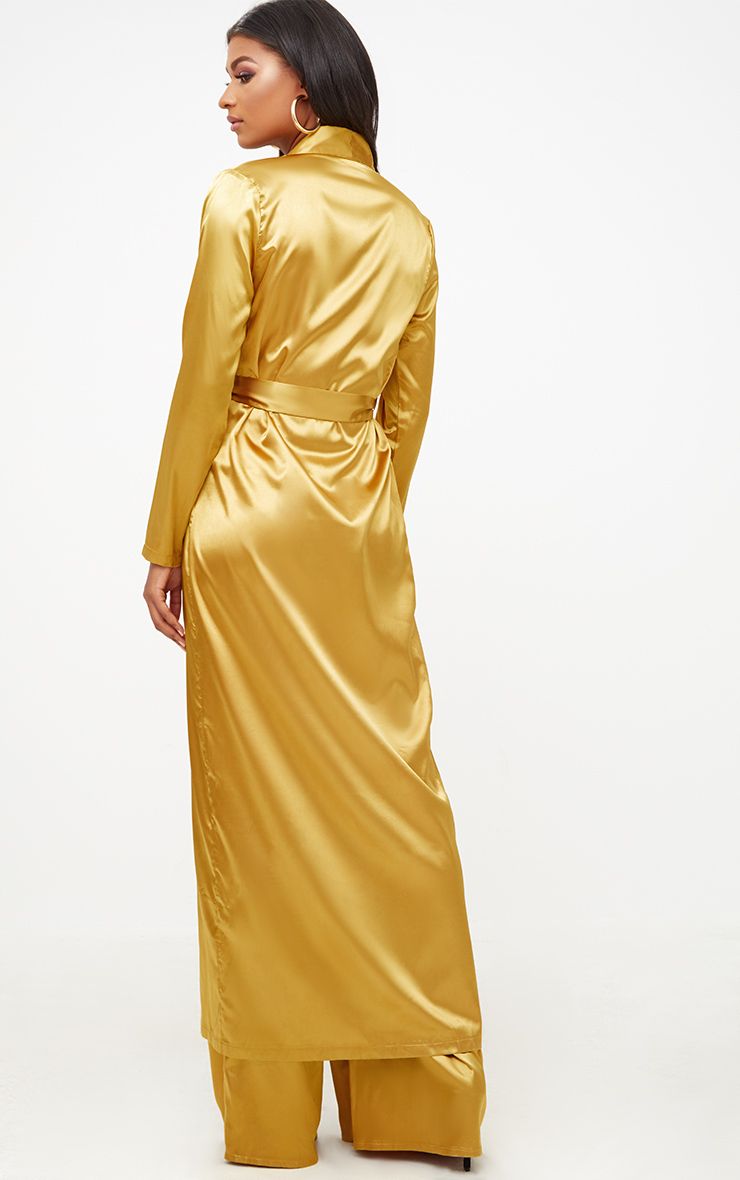 Mustard Satin Duster. Coats & Jackets PrettyLittleThing