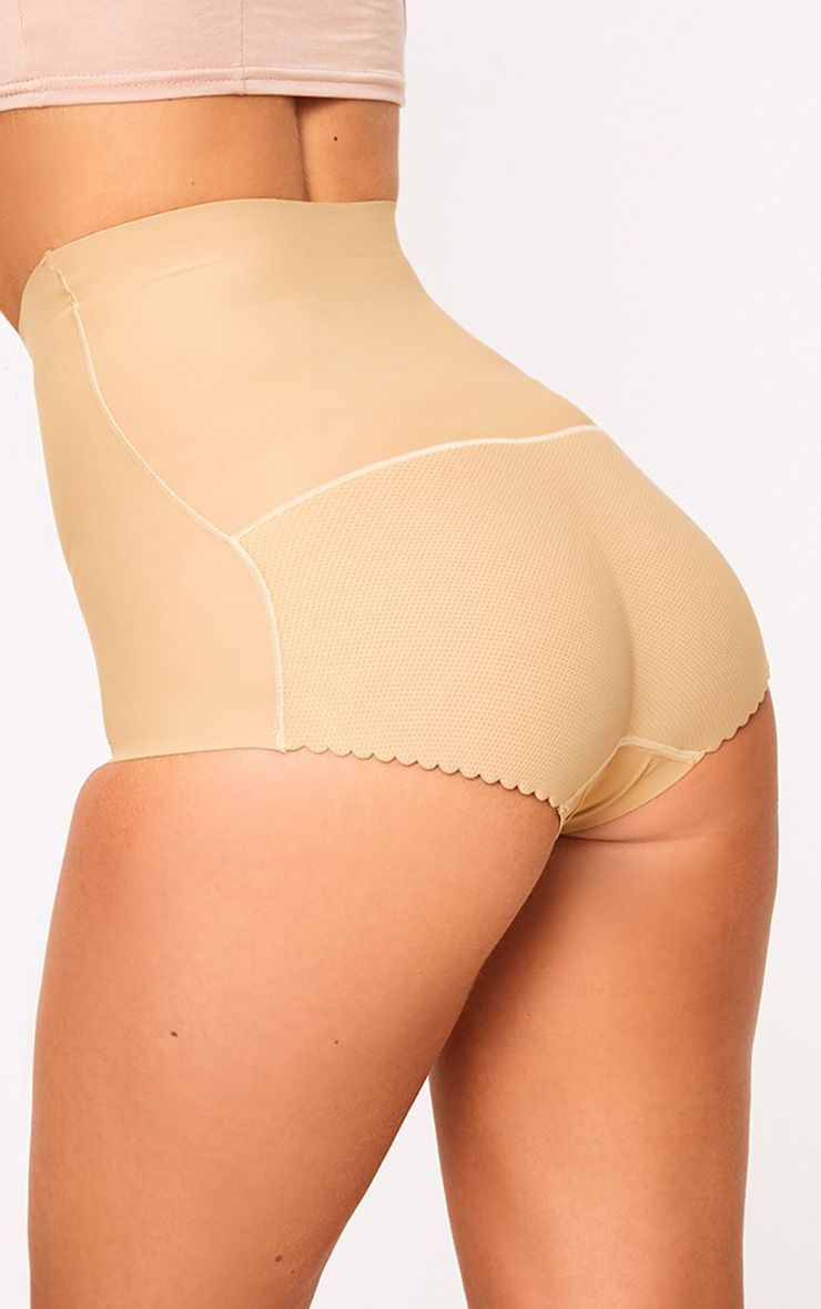 pretty little thing white elastic bordered bra pants