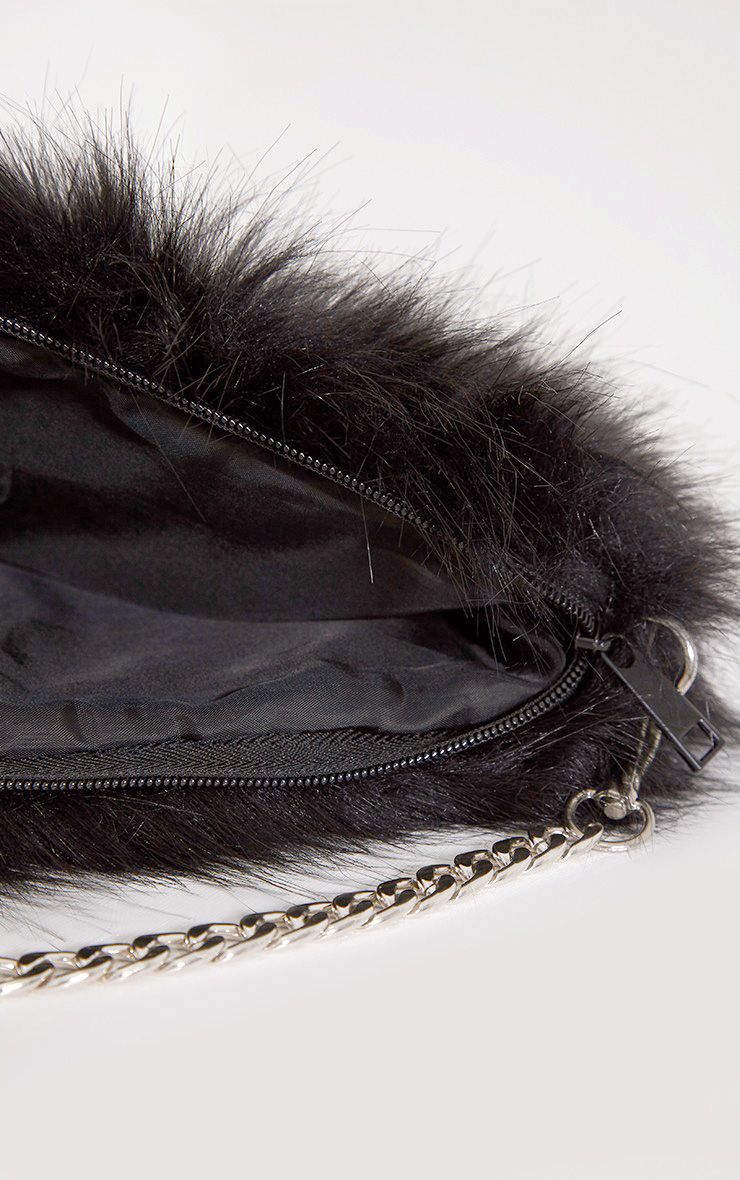 Christah Black Faux Fur Chain Shoulder bag Bags & Purses