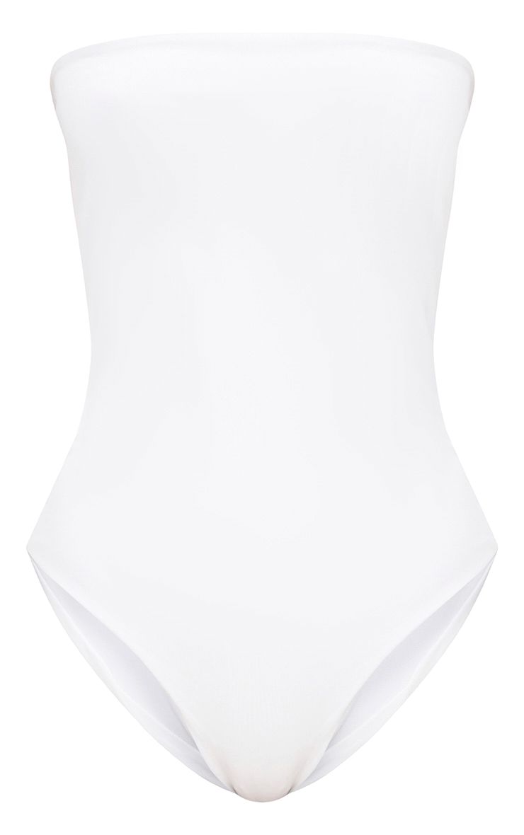White Bandeau Swimsuit. Swimwear PrettyLittleThing
