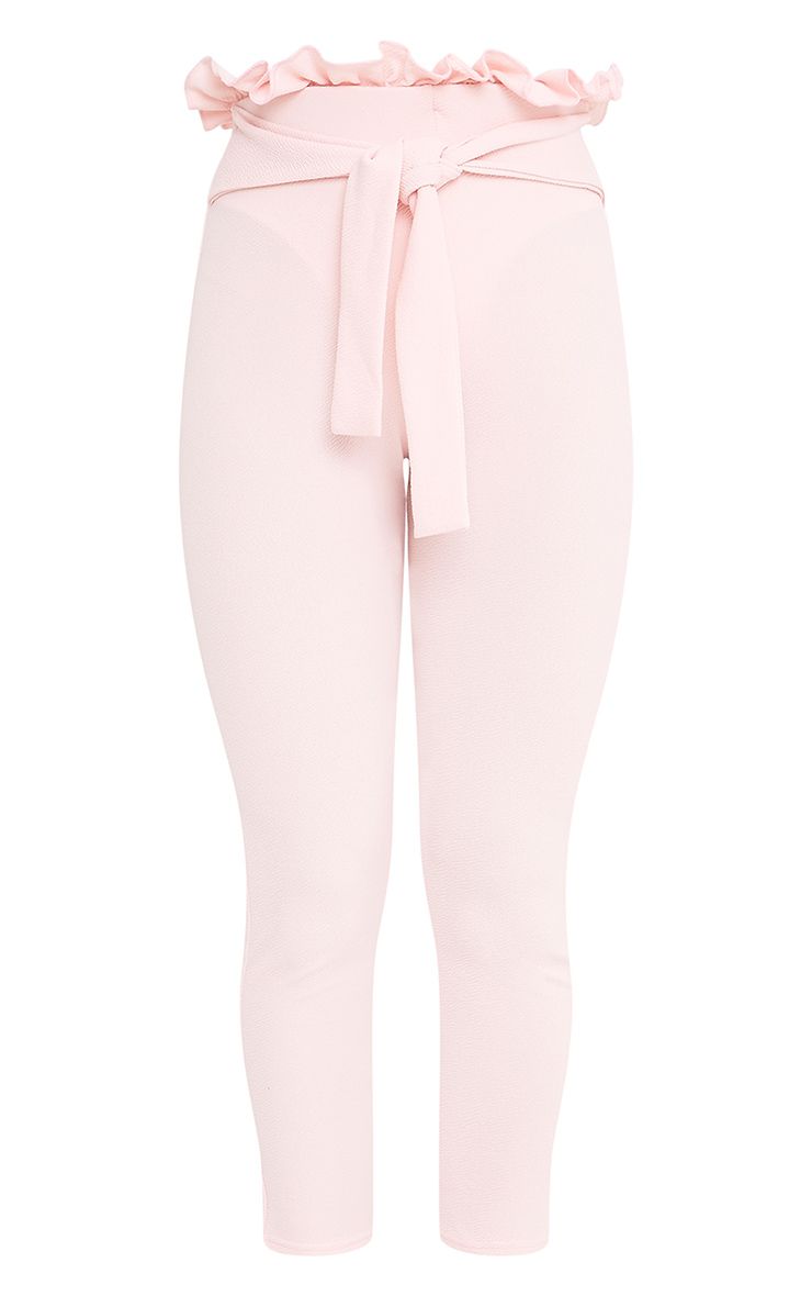 Perlita Pink Paperbag Skinny Trousers | Trousers | | PrettyLittleThing USA