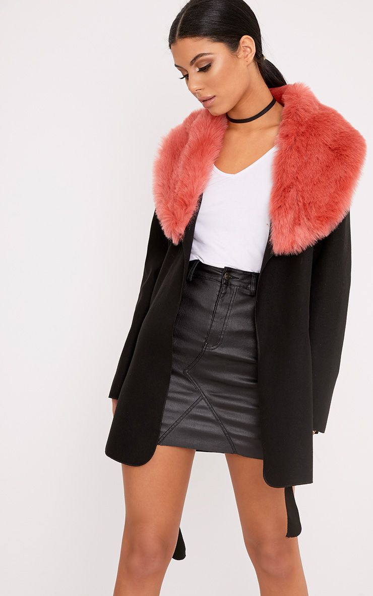 Urbancode Faux Fur Coat In Black Lyst Leopard Signature Knee Length Faux Fur Coat