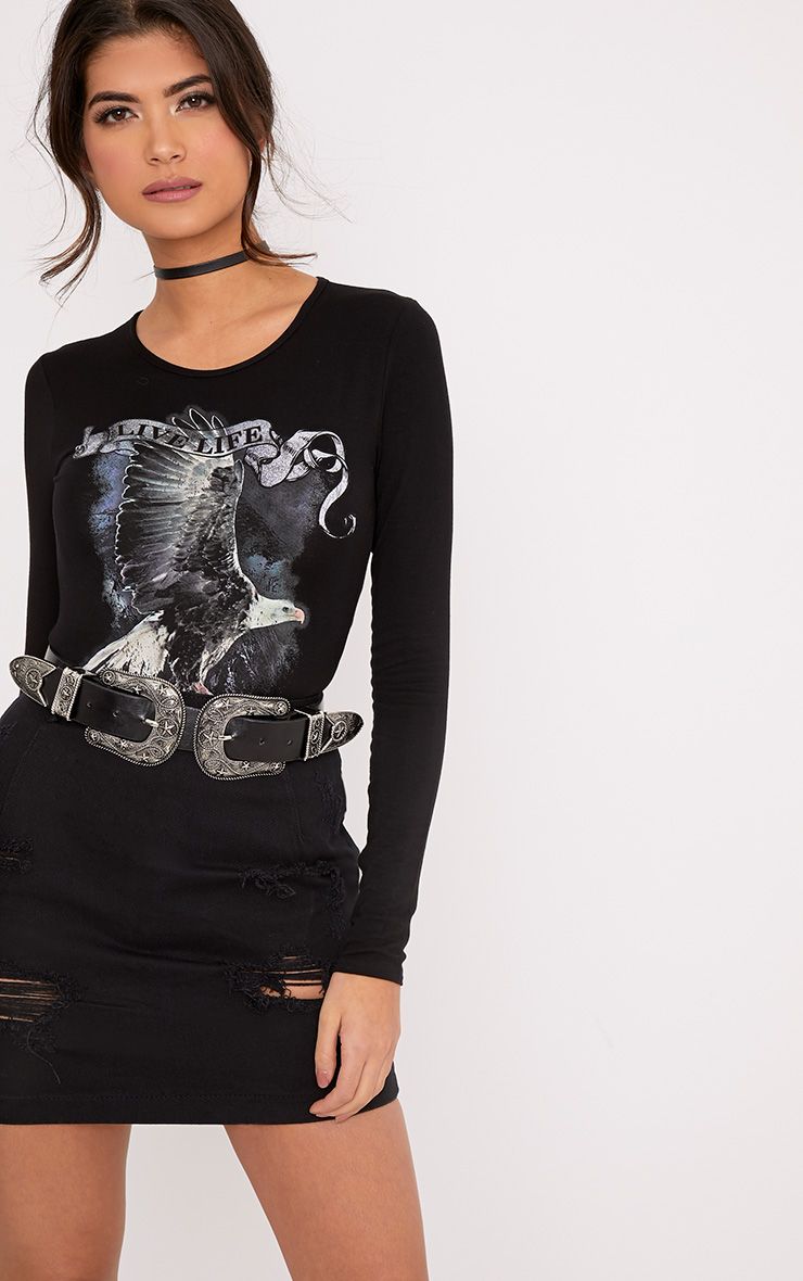 Black deep plunge cross back lace body extension