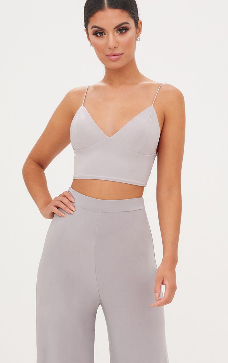 pretty little thing white printed bralet on line