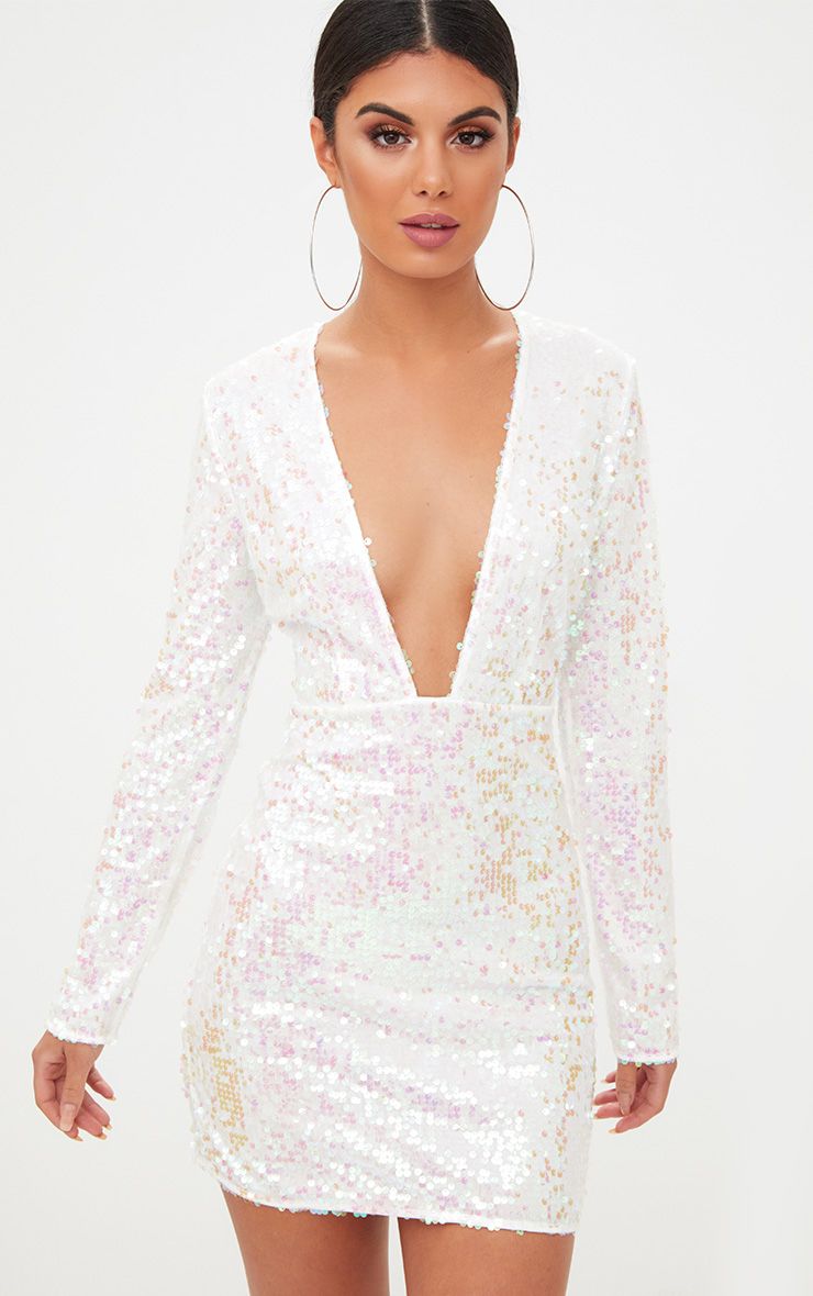White Sequin Dress