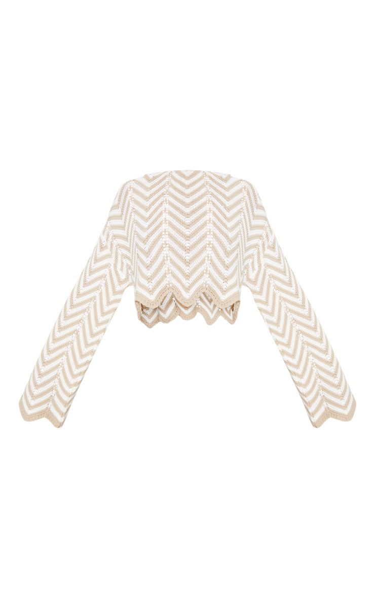 Stone Zig Zag Crochet Jumper Knitwear PrettyLittleThing USA