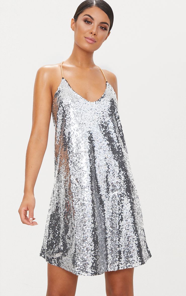 Silver Shift Dress