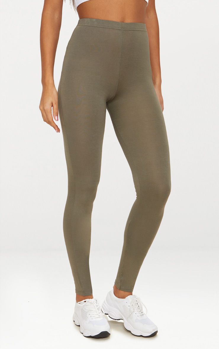 Basic Khaki Leggings Leggings PrettylittleThing PrettyLittleThing AUS