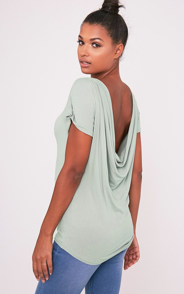 Cowl Neck Two Way Plain T-Shirts