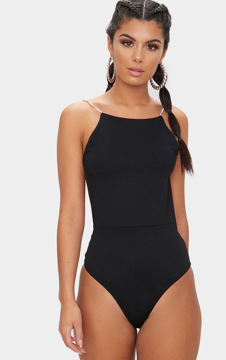 Pretty little thing black diamante mesh body 2 5