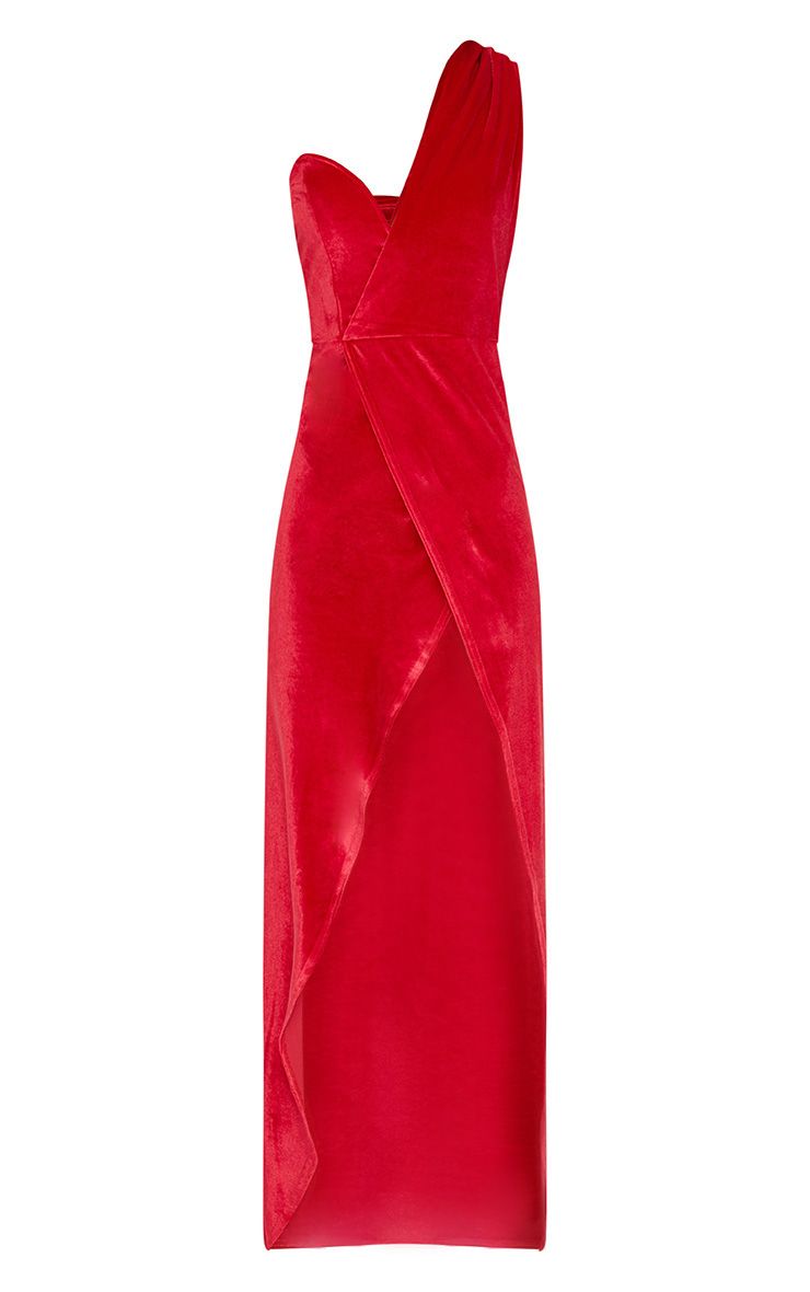 SPLIT MAXI DRSSS IN RED