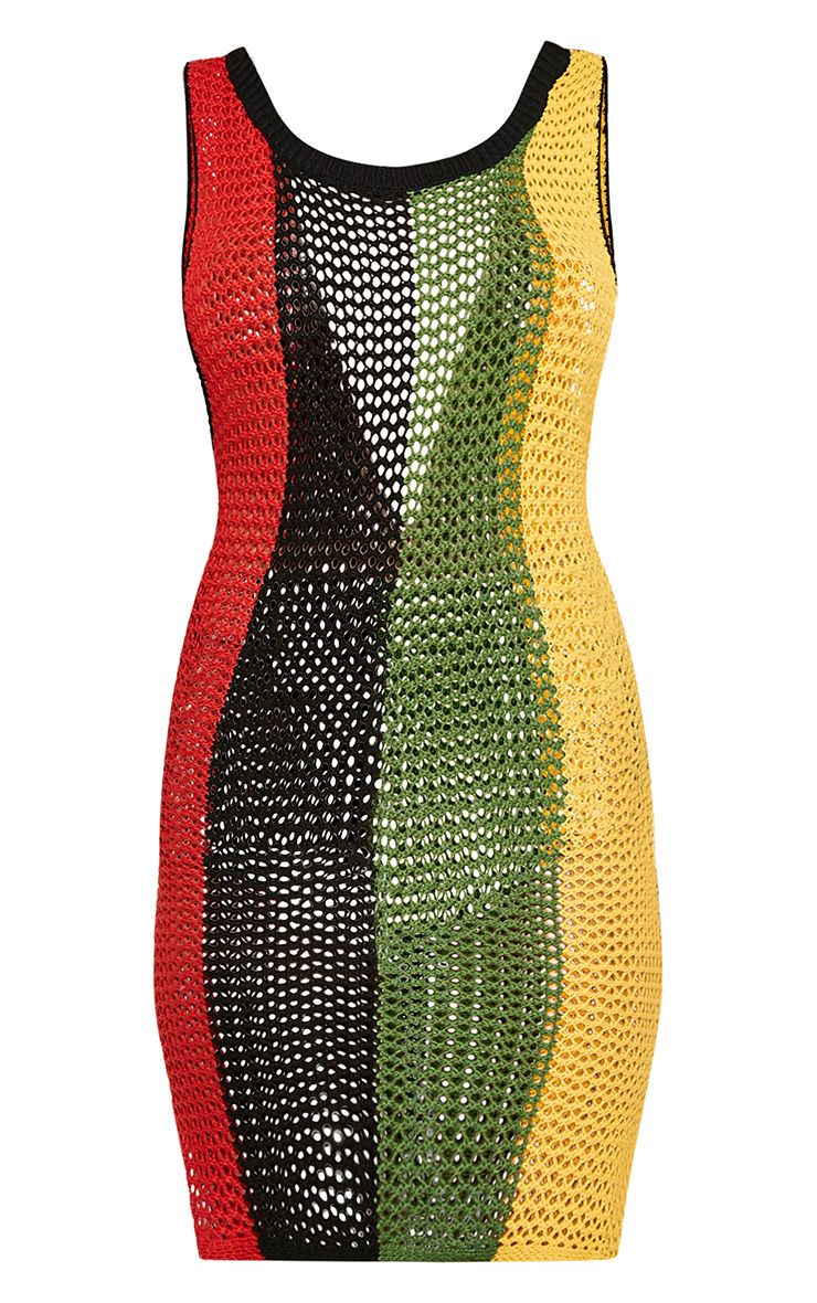 Jamaica Striped Scoop Back Knitted Dress - Knitwear 