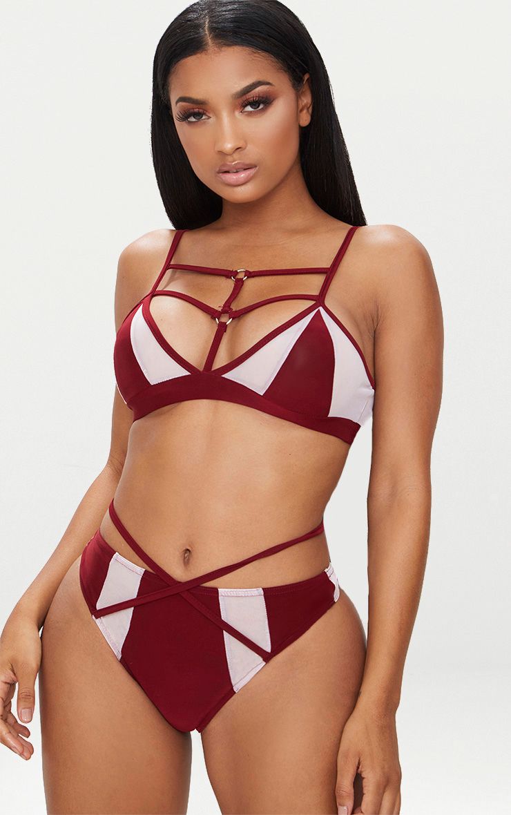 pretty little thing white binding detail bra women