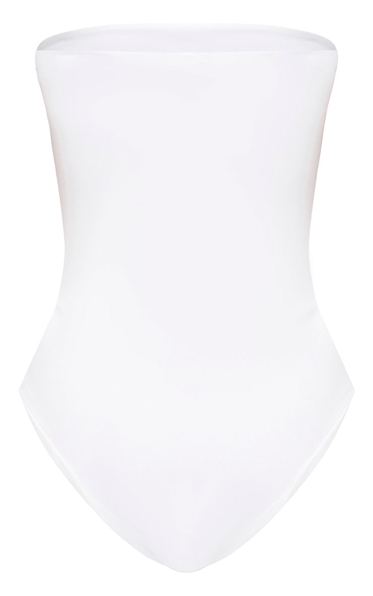 White Bandeau Swimsuit. Swimwear PrettyLittleThing