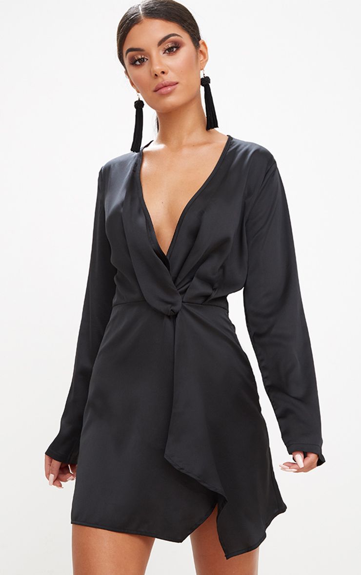 next black wrap dress