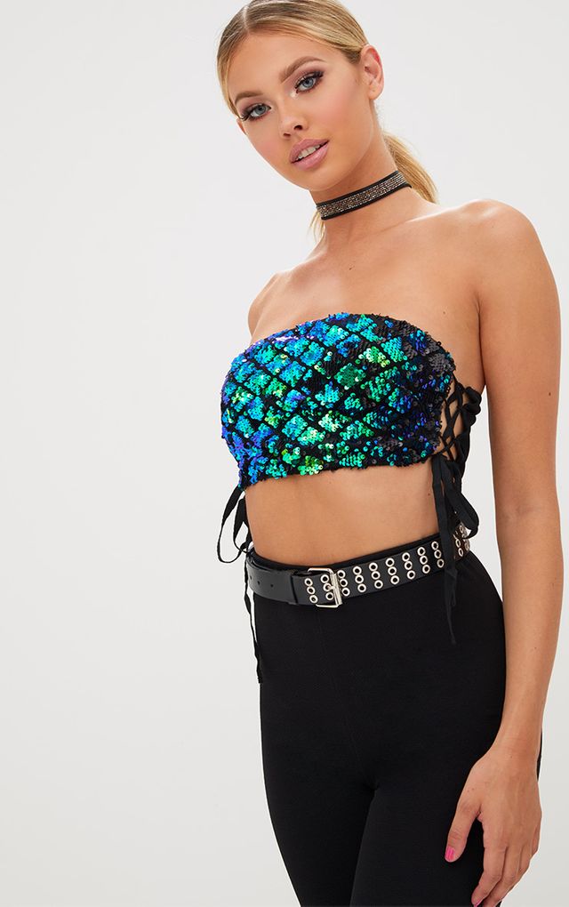 pretty little thing black lace seam detail bralet karaoke