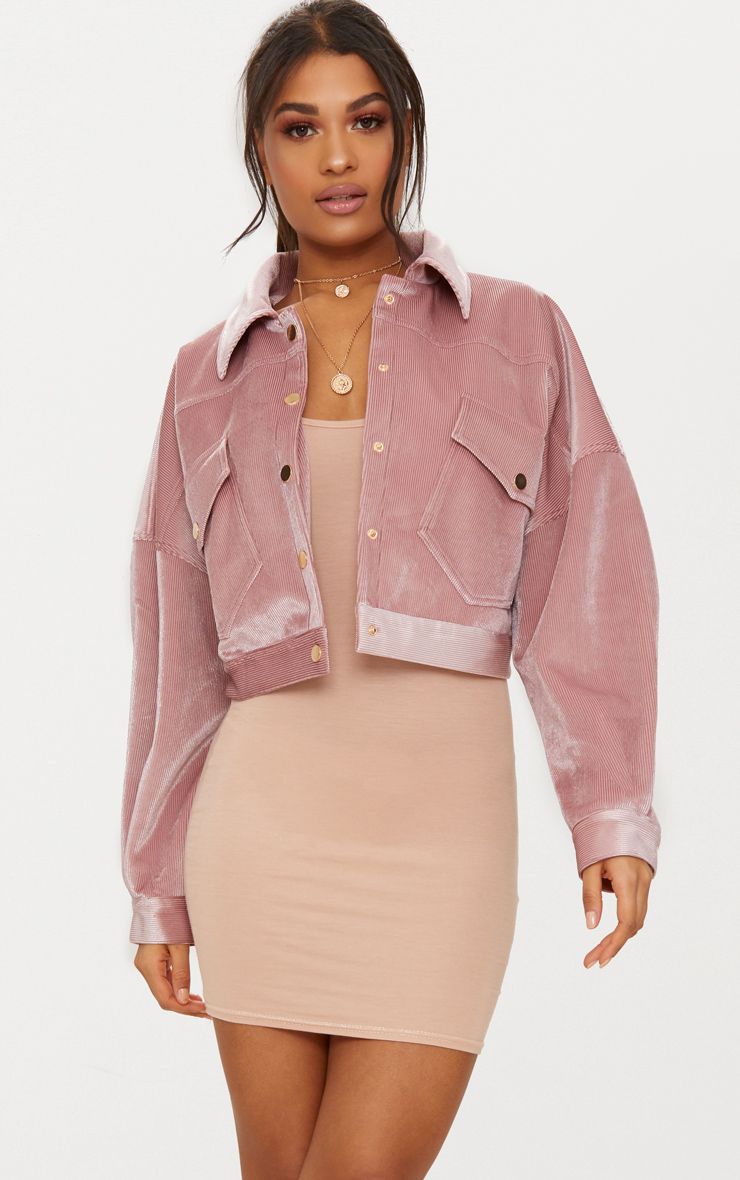 black cropped cord oversized trucker jacket