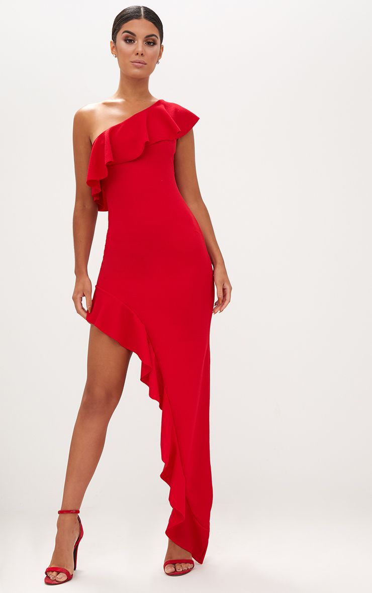 One Shoulder Red Dress