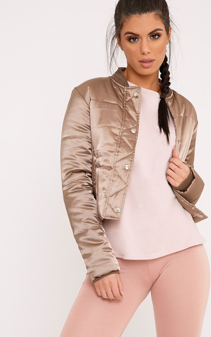 Alexus Khaki Bomber Jacket Coats & Jackets PrettylittleThing