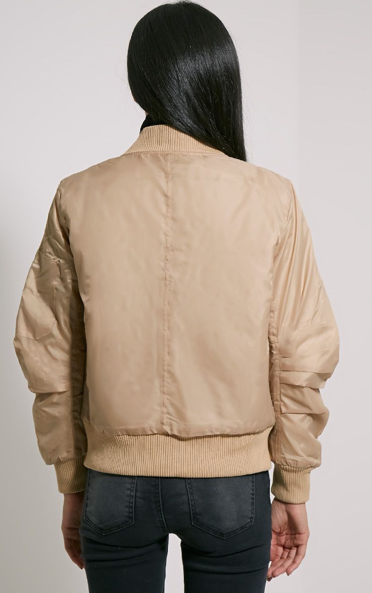 Alexus Beige Bomber Jacket Coats & Jackets PrettylittleThing
