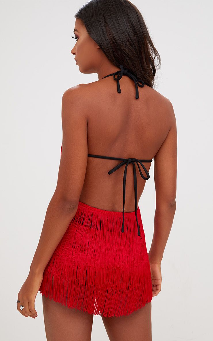 pretty little thing fringe playsuit