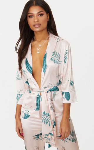 Blush long sleeve lace insert high leg cupped body 4x4