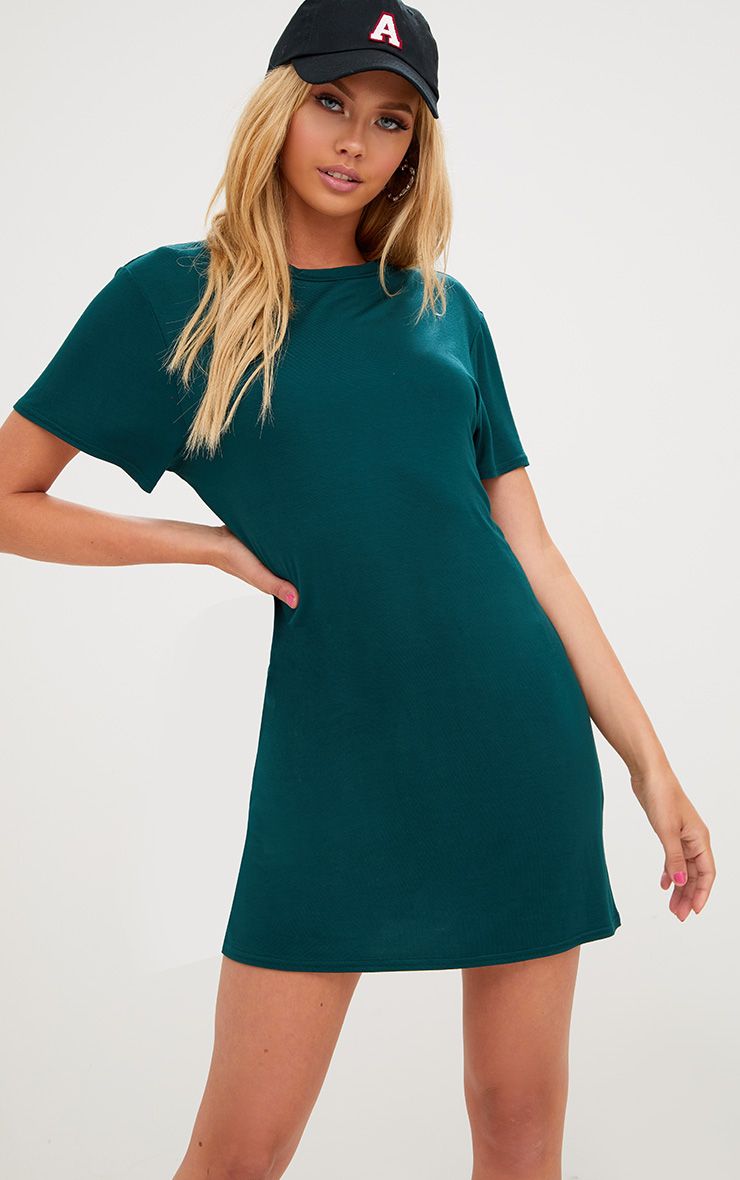 Tanaya Green Short Sleeve Sequin TShirt Dress Dresses